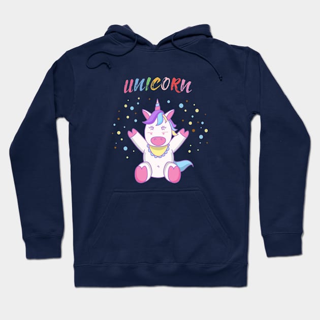 Unicorn Happy Lover Hoodie by JeffDesign